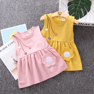 女童夏装洋气裙子婴幼儿，0—1-2-3-4岁公主裙，纯棉韩版女宝宝连衣裙