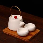 陶瓷茶壶水杯定窑怀旧紫砂冰裂釉旅行厅杯子礼盒陶瓷杯茶具小套装