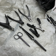 NTS·nail 卸钻剪 甲片一字剪 小剪 塑型夹 指甲钳黑色工具套装