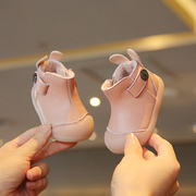 女童短靴2023冬季加绒防水棉靴1一3岁婴儿，鞋软底防滑学步鞋子