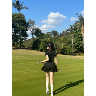 高尔夫连衣裙伞裙蓬蓬裙外贸显瘦Polo短袖夏季女裙golf大摆裙子