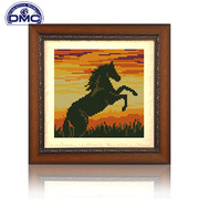 法国DMC十字绣套件  专卖 客厅  夕阳系列-马 带框 印花