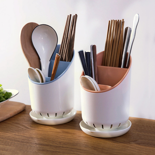 厨房筷子筒沥水餐具收纳盒，勺子叉置物架塑料，筷子篓创意筷托筷子笼