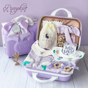 婴儿礼盒新生紫色衣服装小兔子密码手提箱套装满月百天周岁送礼物