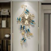 家用时尚创意时钟客厅轻奢个性，艺术挂钟新中式风，玄关钟表大气挂表