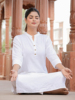 2023秋季 印度民族风服饰白色2件套日常服瑜伽服纯棉薄款
