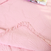 床品韩式纯色绣花全棉绗缝床盖，三件套纯棉加厚床单春秋薄被