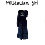 单件套装2023秋季女装街头字母，印花长袖上衣，豹纹半身裙两件套