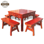 实木中式雕花桌中餐桌椅，饭店餐厅面馆，桌椅明清仿古八仙桌方桌