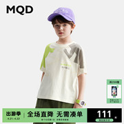 mqd童装怪兽派对男童纯棉，短袖t恤24夏季透气舒适儿童上衣