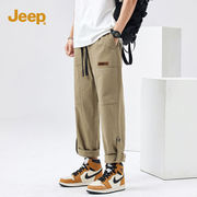 jeep吉普裤子男士夏季宽松休闲直筒，男生长裤2024美式工装裤男