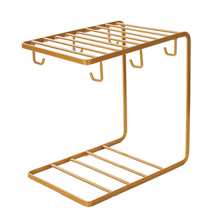 铁艺咖啡杯架子收纳架家用6杯碟置物架办公室水杯挂架创意沥水架