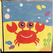 庭美数字油画diy儿童手绘填色 卡通鱼风景客厅装饰海底世界20*20