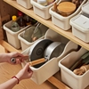 厨房收纳盒锅盖架置物架，塑料锅具收纳架橱柜收纳盒，储物架子带滑轮