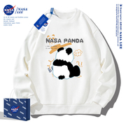 NASA联名熊猫卫衣男女春季款2023韩版ins圆领套头外套情侣装
