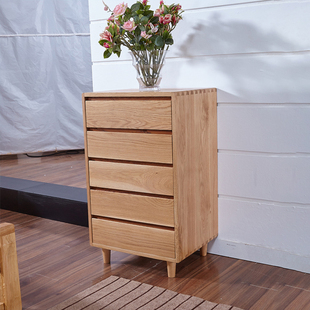 开心特麦美国白橡木(白橡木，)家具全实木客厅系列五斗柜-fs