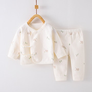 a类初生婴儿衣服套装纯棉，夏0-3月和尚，服新生儿分体宝宝秋装两件套