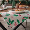 圣诞节餐垫棉麻美式绿色红色节日餐桌装饰垫布桌旗桌布格子吸水垫