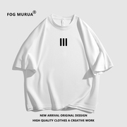 fogmurua第八季主线联名三条杠，美式高街潮牌圆领男女短袖t恤夏款