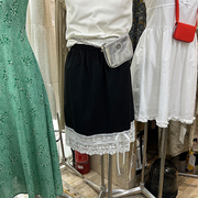 东大门女装2024春款法式优雅蕾丝，拼接半身裙高腰显瘦气质，a字短裙