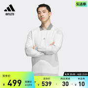 高尔夫运动圆领套头卫衣，男装adidas阿迪达斯outlets