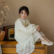 21女童春秋装韩版连衣裙小女孩，文艺长袖蕾丝裙子，中大童洋气公主裙