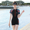 泳衣女士2023运动显瘦游泳馆专用保守泡温泉连体性感泳装