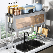 304不锈钢厨房水槽置物架多功能柜门，洗碗架水池，碗碟盘收纳沥水架