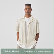 BODYDREAM复古短袖衬衫镂空蕾丝男设计感宽松潮流休闲衬衣外套