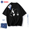 NASA联名潮牌短袖t恤男2023夏季潮流宽松百搭黑色太空人半袖
