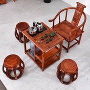 急速实木茶桌椅组合迷你茶桌阳台客厅小户型茶艺桌简约仿古榆