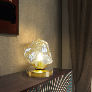 设计师冰块台灯卧室床头灯小夜灯北欧客厅沙发氛围灯复古装饰台灯