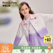 PawinPaw卡通小熊童装2024年夏季女童儿童时尚百搭牛仔外套