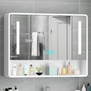 橡木浴室智能镜柜挂墙式带置物收纳架洗漱实木，储物卫生间镜子单独