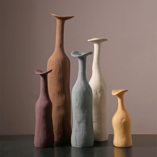 贝汉美莫兰迪创意花瓶摆件，简约艺术玄关客厅插花陶瓷家居装饰品