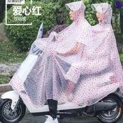 。带亲子加厚雨衣电双人小孩格子款雨衣加大母雨披动车简单摩托车