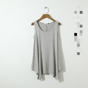 Solid color sleeveless round neck top 纯色无袖圆领吊带上衣女