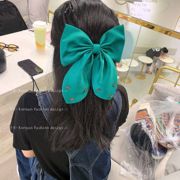 孔雀蓝绿色发卡气质超仙大蝴蝶结头饰发夹女后脑勺弹簧夹子发饰品