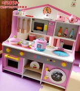 木质厨房玩具灶台，男女孩儿童木制过家家切切迷你做饭宝宝厨具套装