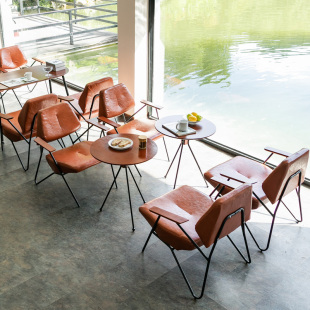 咖啡馆桌椅组合铁艺椅子西餐厅，沙发网红咖啡，椅咖啡店桌椅组合