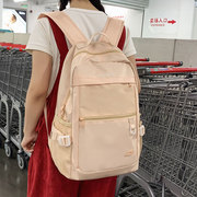 大容量双肩包女2024时尚大学生电脑背包韩版高中生纯色书包潮
