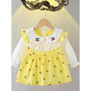 0-1-2岁女童韩版秋装长袖连衣裙6个月女宝宝洋气裙子婴儿公主裙潮
