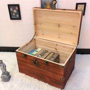 木箱子带锁储物箱实木，收纳箱复古木盒子特大号长方形带盖木箱定制