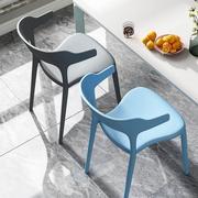 牛角椅家用塑料凳子熟胶小凳子，防滑庭院塑料椅子靠背椅成人书桌椅