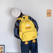 幼儿园大班可爱卡通鸭子书包一年级，男童超轻软布外出(布外出)旅游女孩背包