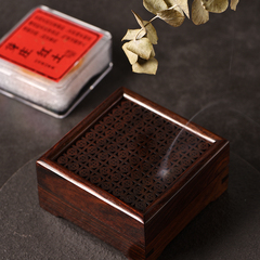 玄同 老挝酸枝红酸枝香盒木雕香炉盘香香炉中式明清工艺摆件