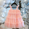 女童吊带连衣裙夏装2024洋气小女孩超仙粉色，网纱裙儿童tutu裙