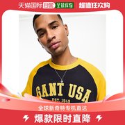 香港直邮潮奢 Gant 男士GANT USA 徽标宽松款合身棒球插肩运动衫(