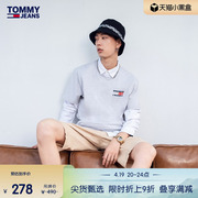 Tommy 男纯棉活力出街拼色印花平纹针织合身短袖T恤DM0DM16408