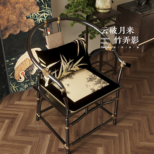 新中式茶椅垫坐垫太师椅，圈椅加厚红木沙发，海绵坐垫靠枕抱枕折几枝